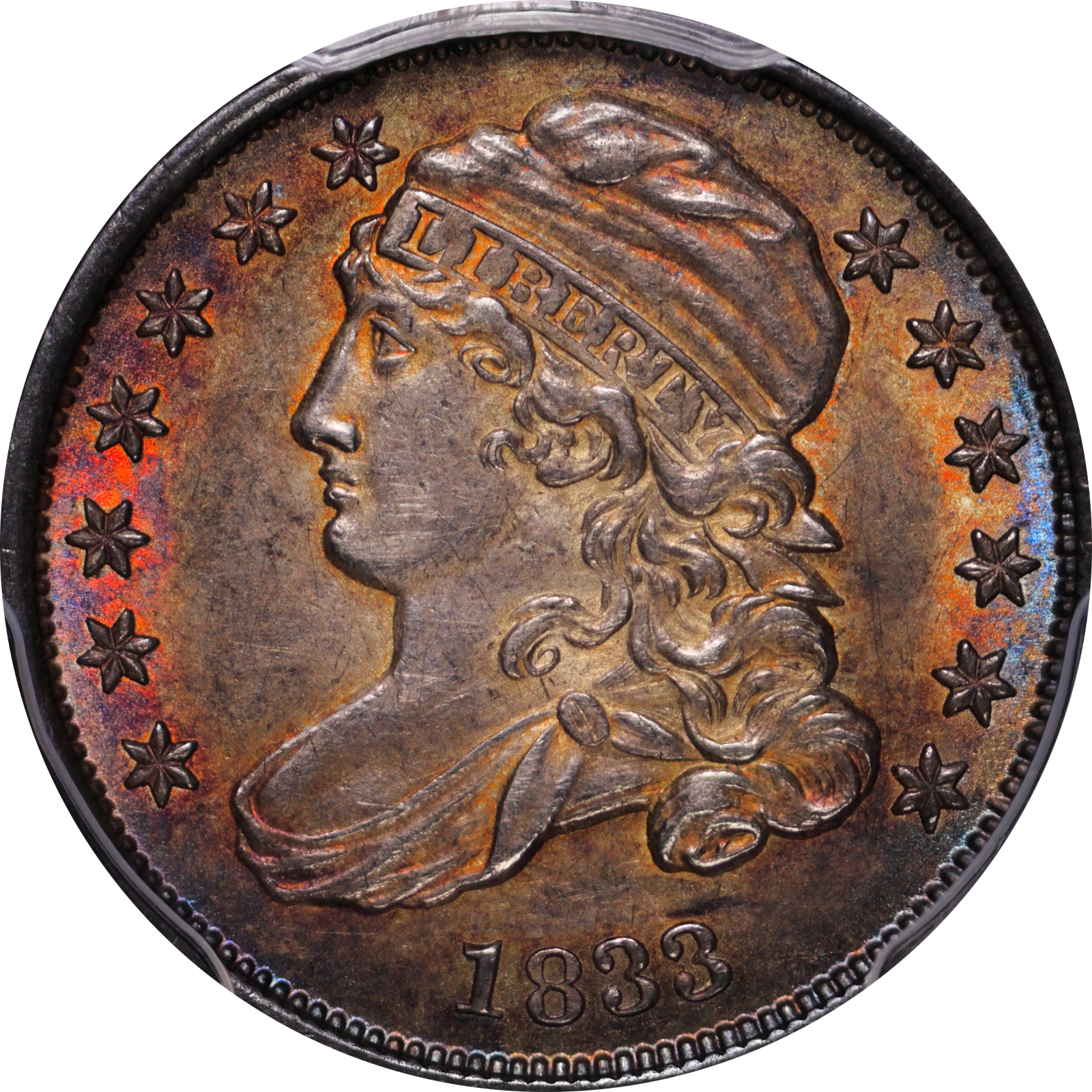 1833 JR-1 MS62+ PCGS-CAC 81295256 Obverse