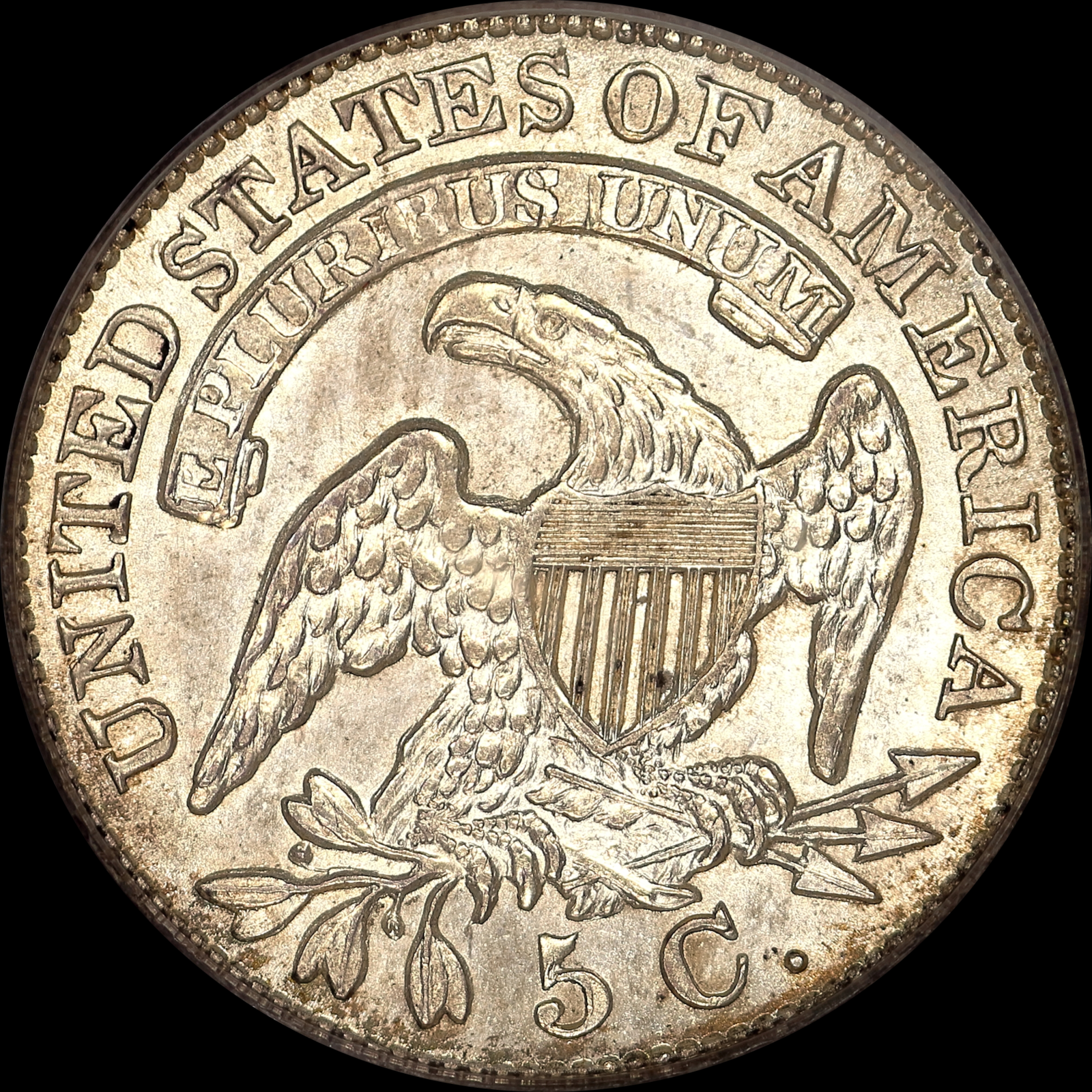 1829 LM-14 MS62 PCGS-CAC 15043671 Reverse