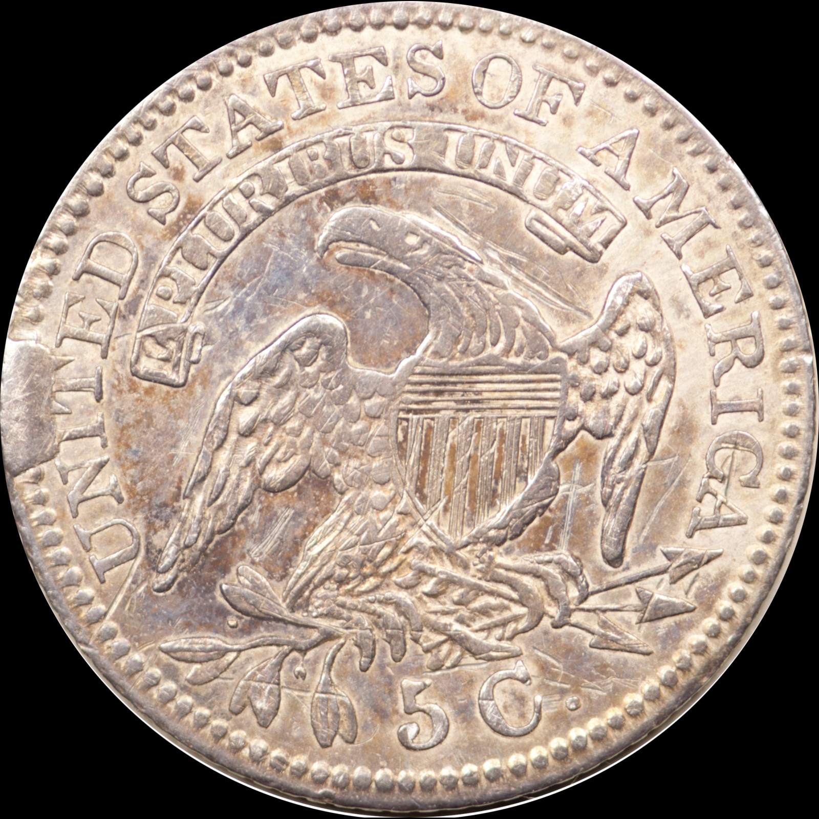 1829 LM-3 AU50 Details Cud Cleaned Scratched Reverse