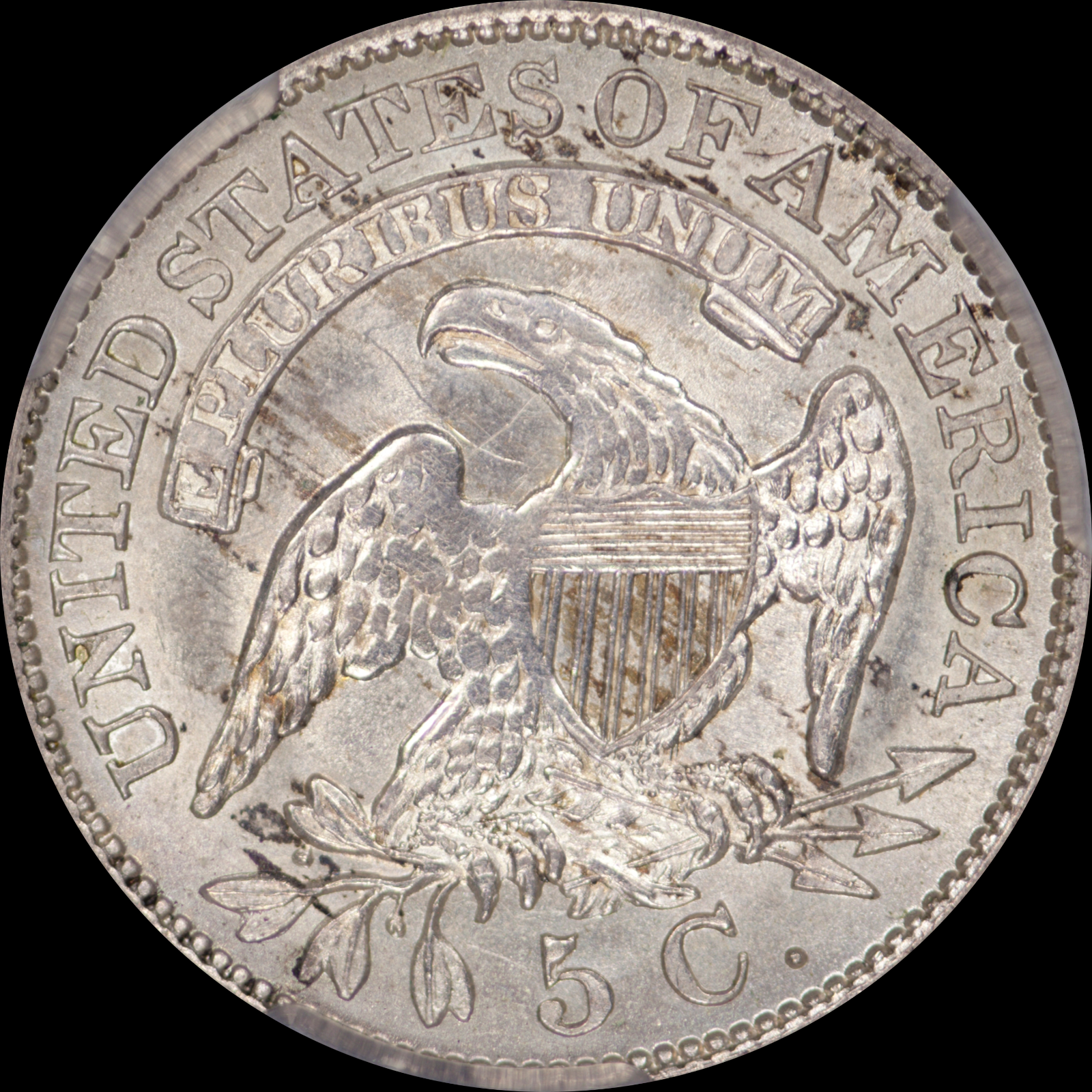 1830 LM-2 AU50 Details Plate McCloskey CACG 290585556 Reverse