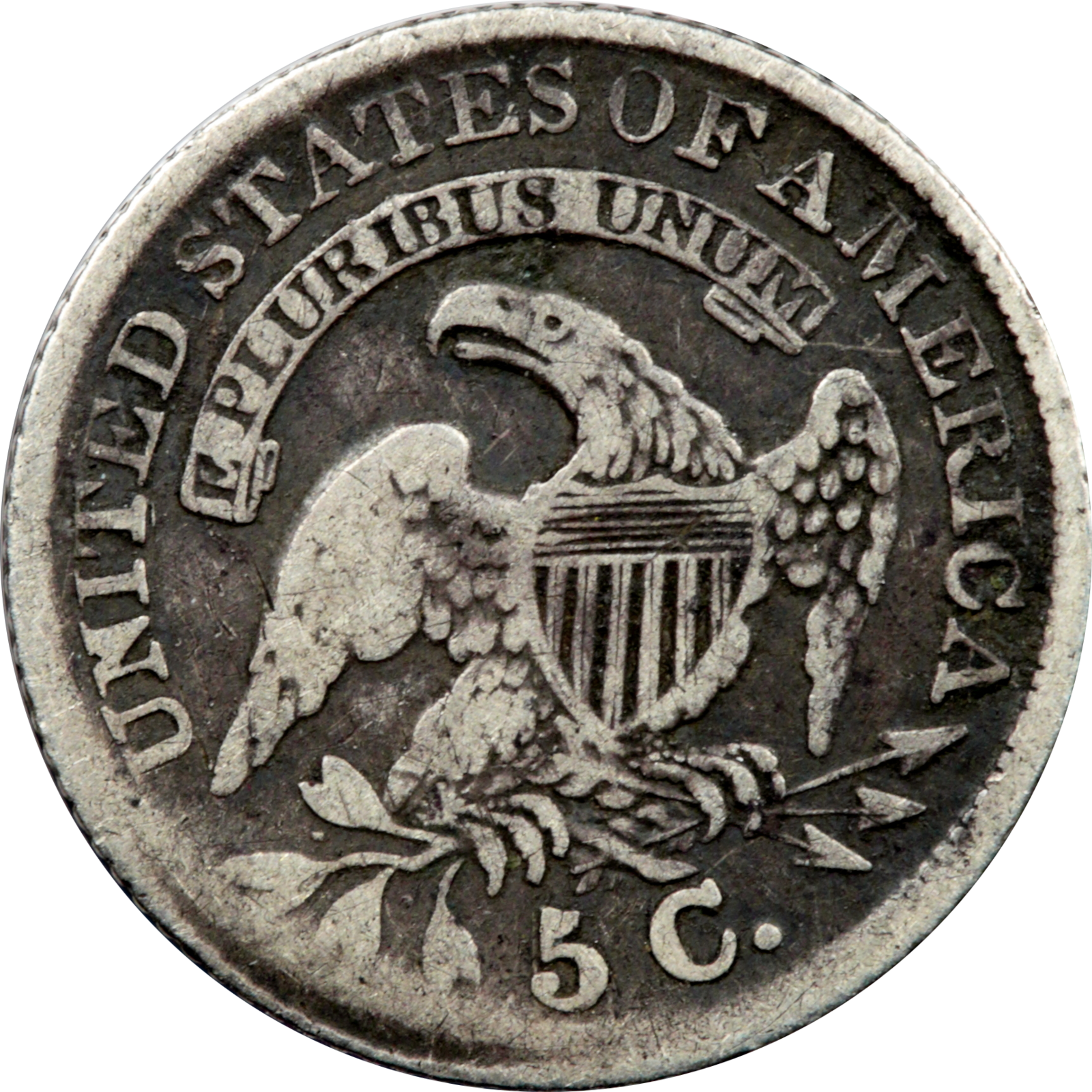 1835 LM-2 F15 Broadstruck Railroad Rim Raw Reverse