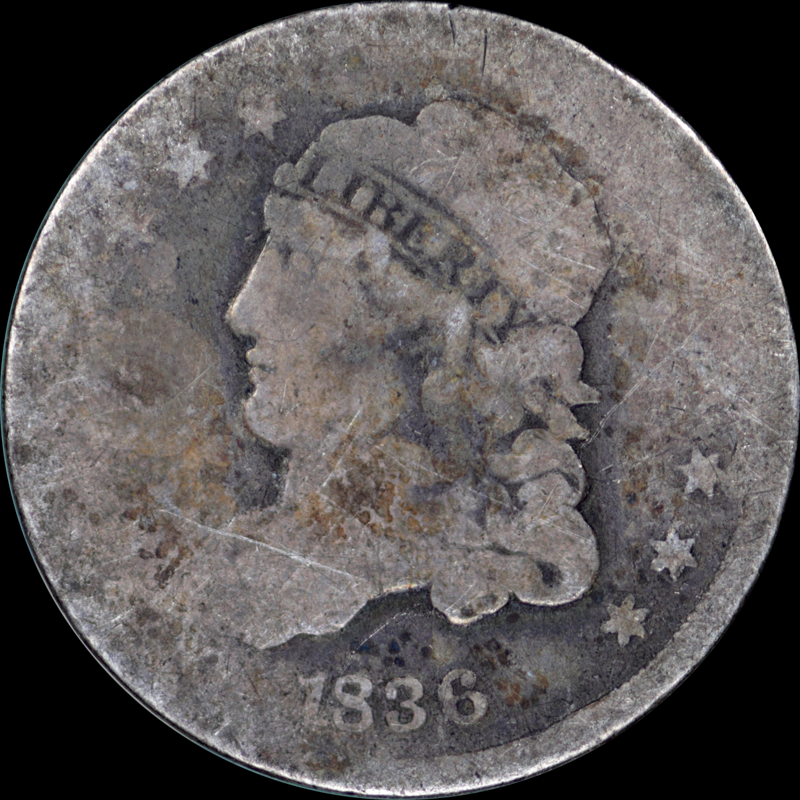 1836 LM-1.2 AG03 Raw Obverse
