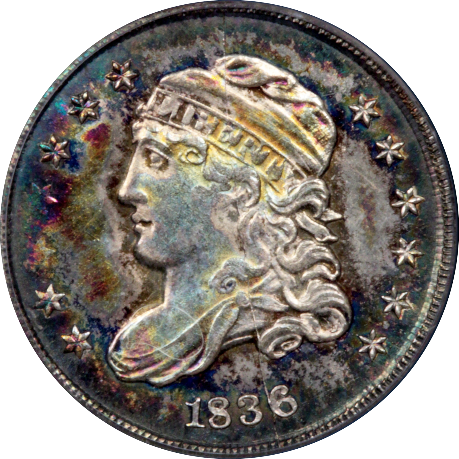 1836 LM-1.2 MS63 PCGS-CAC 11431777 Obverse