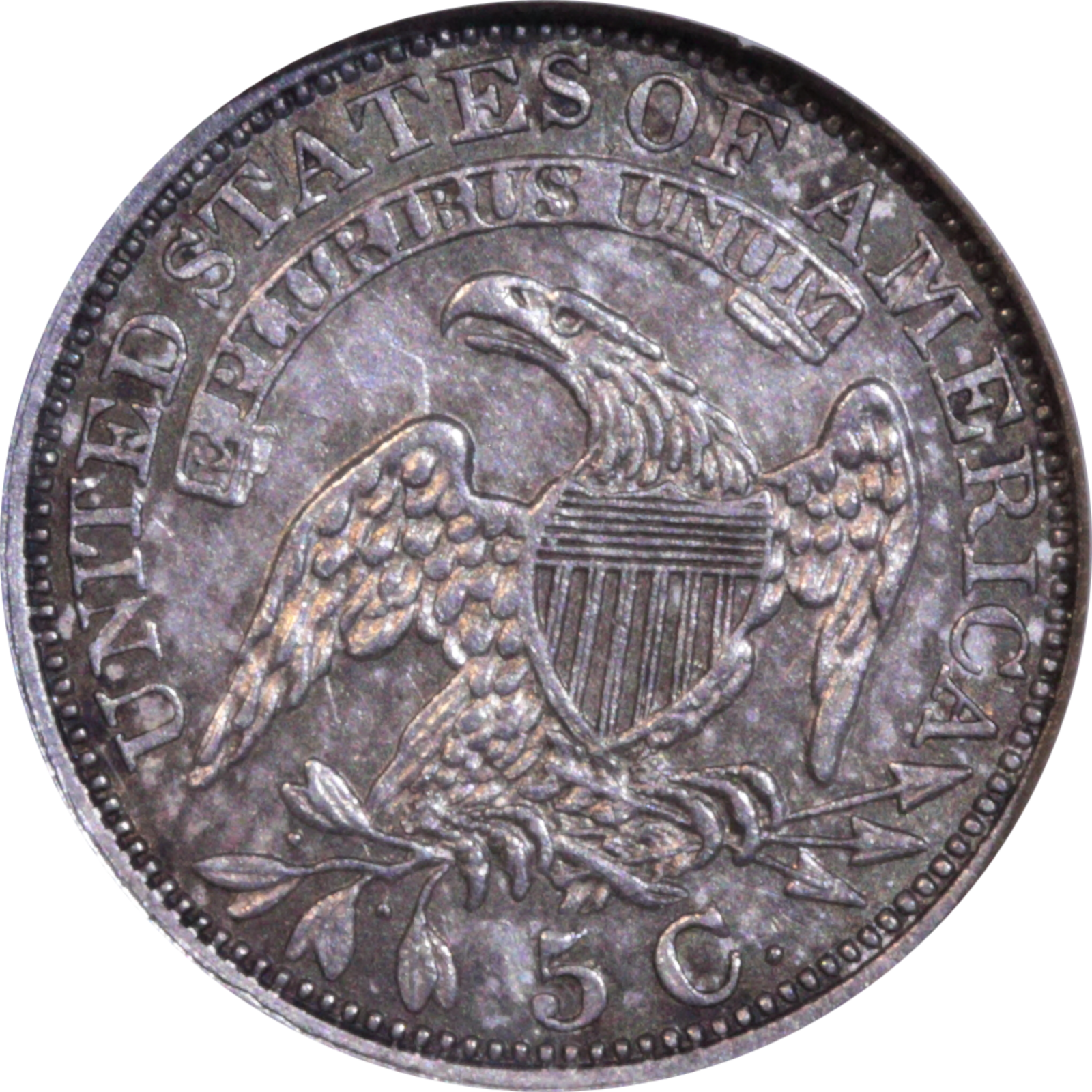 1829 LM-11 AU58 NGC Plate Coin Reverse