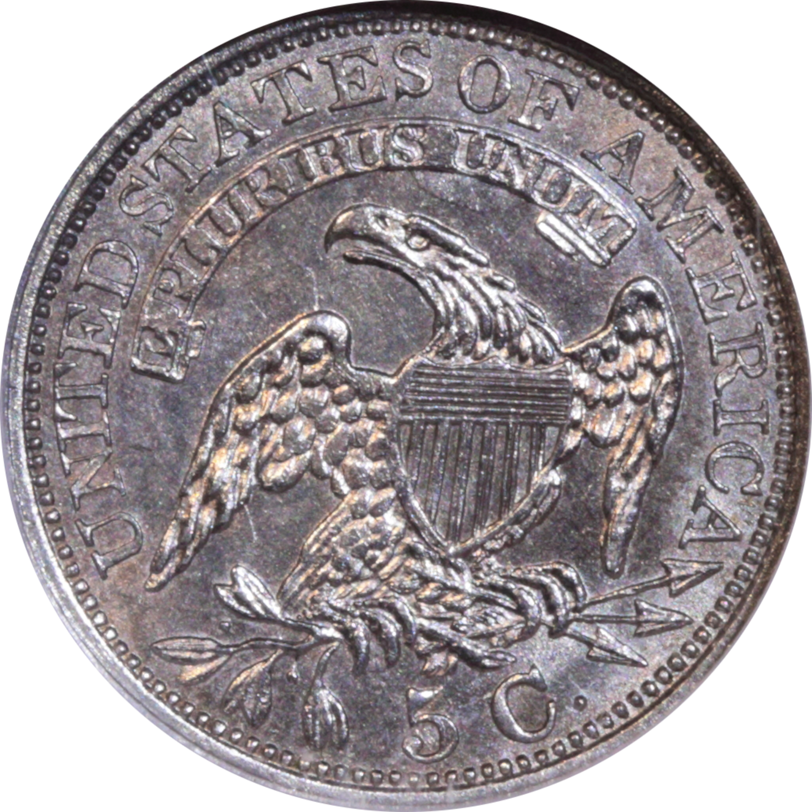 1829 LM-12 MS62 NGC Plate Coin Reverse