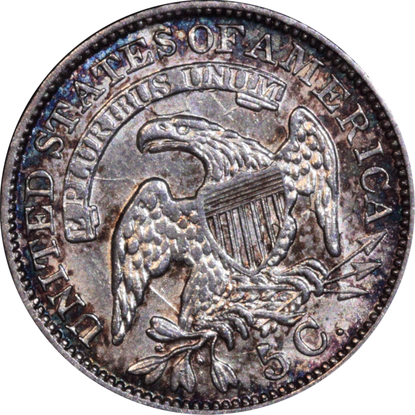 1829 LM-17 AU53 Raw Reverse