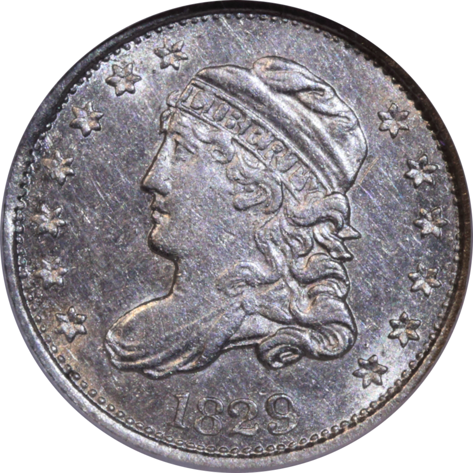1829 LM-3 AU58 NGC Cud Obverse