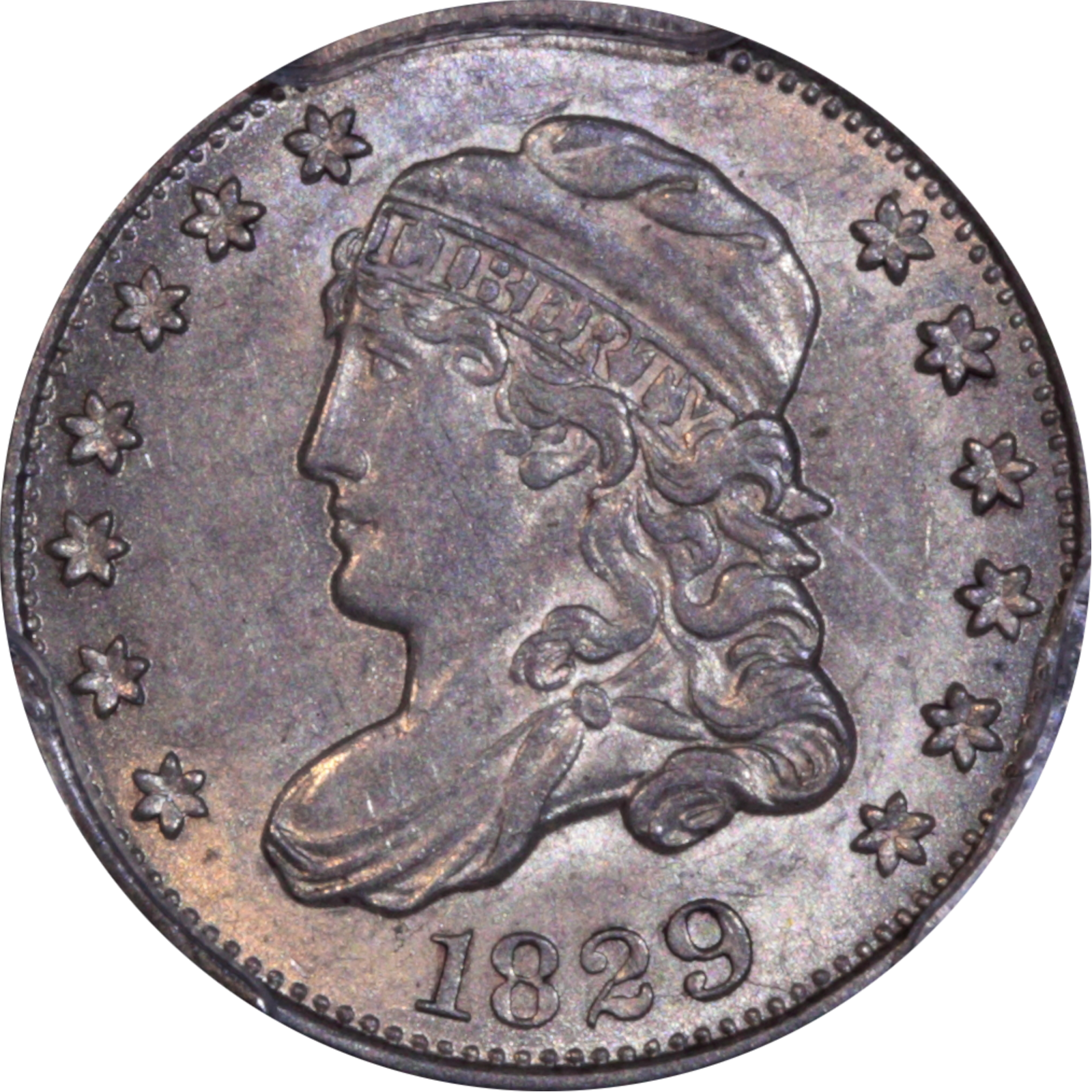1829 LM-7.3 MS62 PCGS Plate Coin Obverse