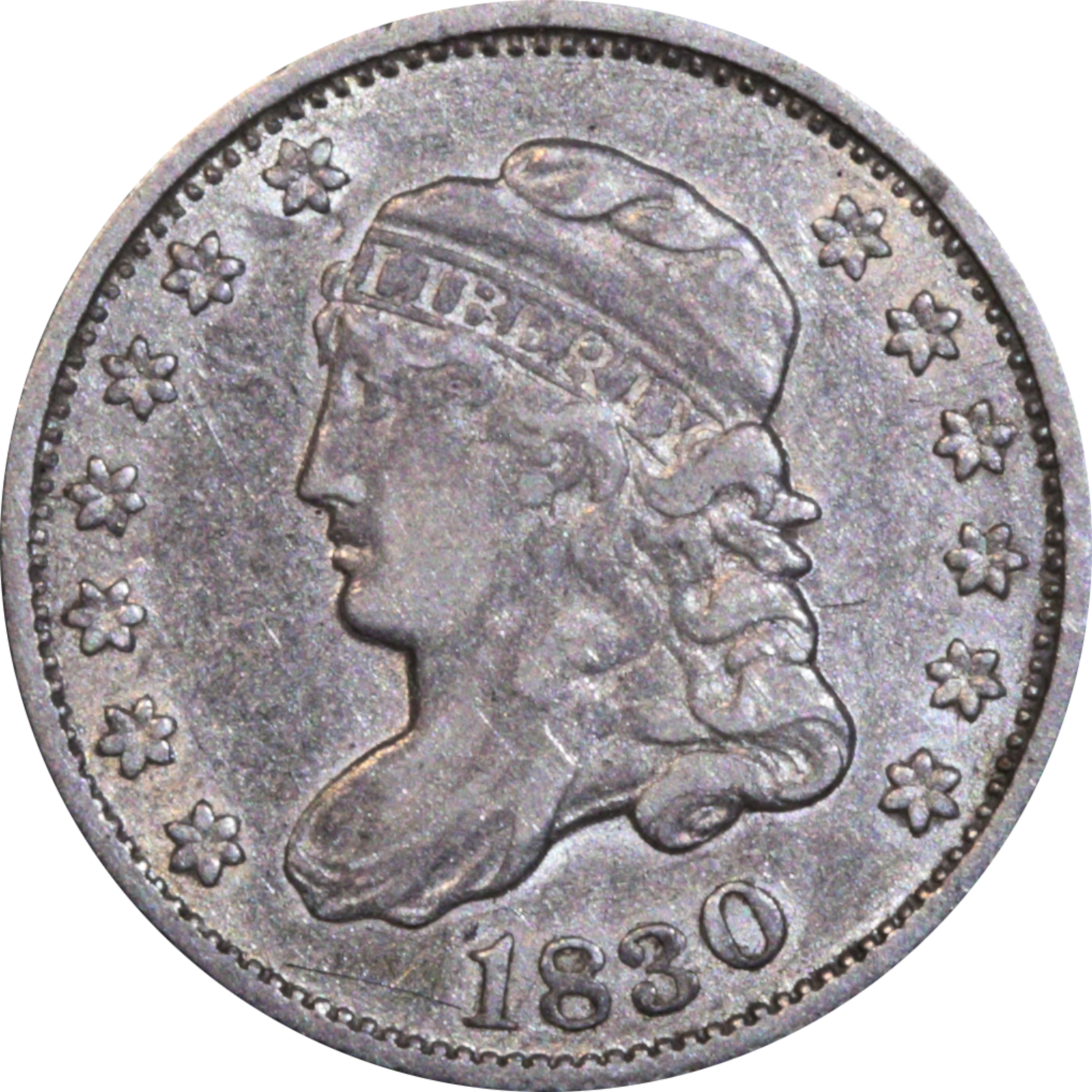 1830 LM-1.2 VF20 Raw Mid Cud Obverse