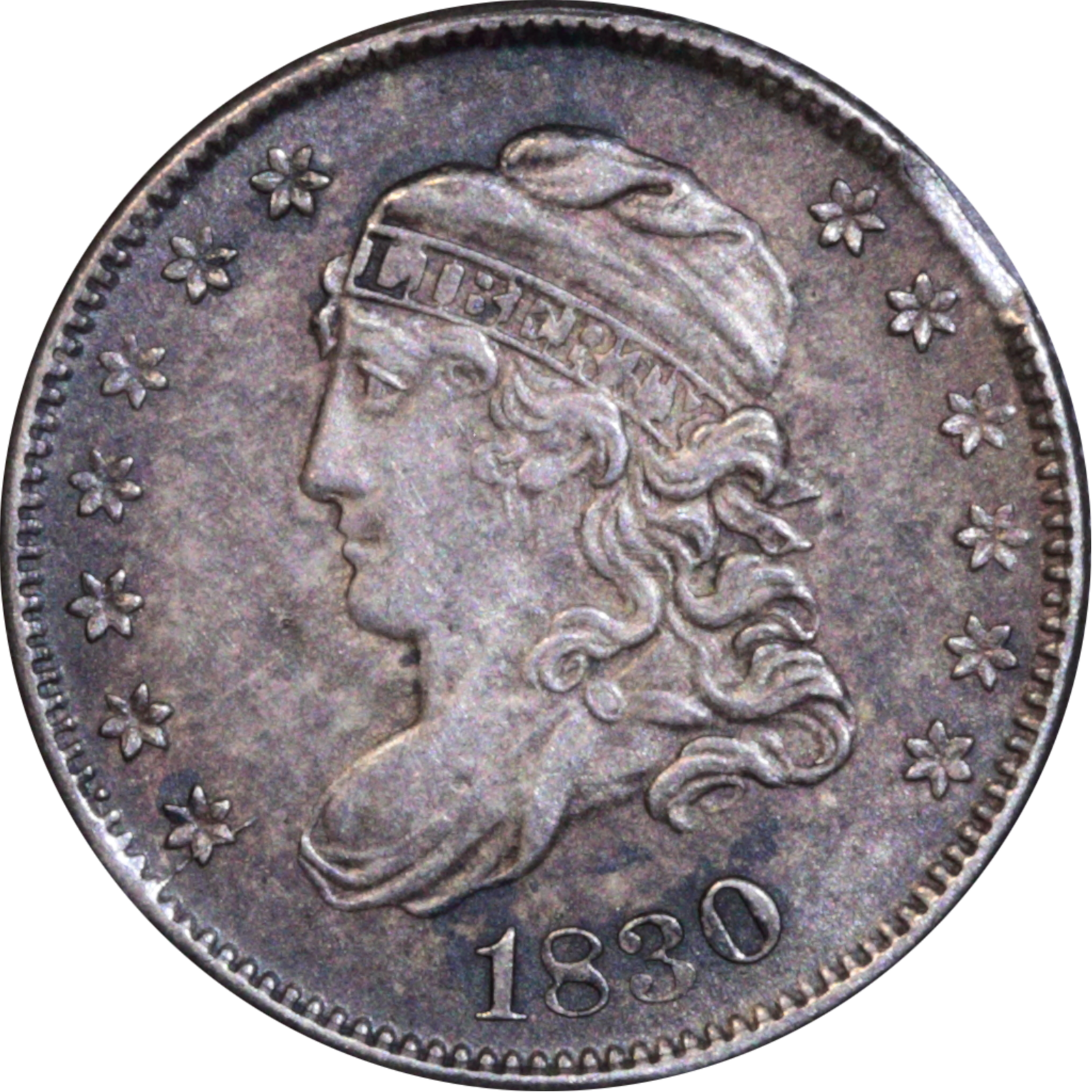 1830 LM-4.1 XF45 Raw Clipped Planchet Obverse