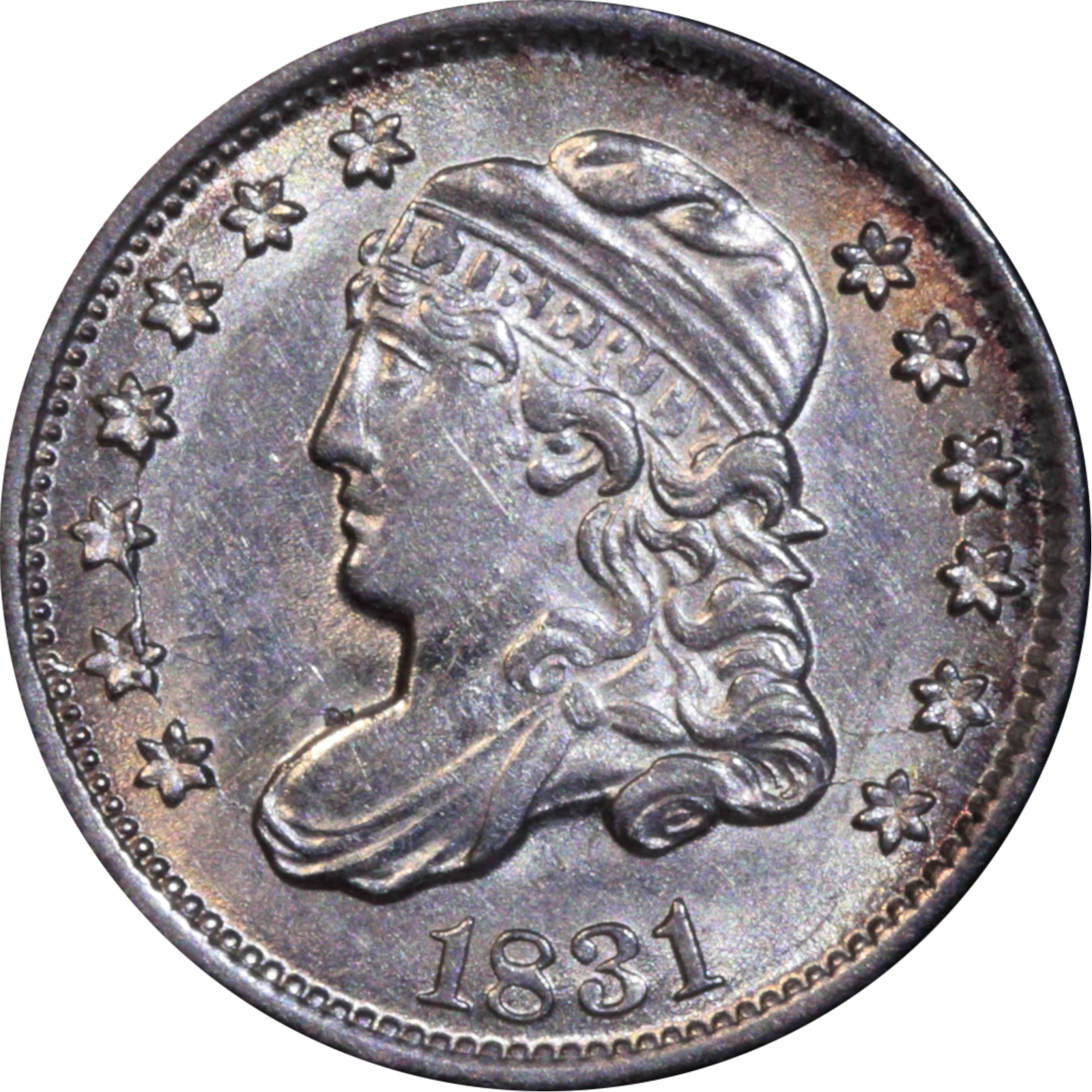 1831 LM-3 AU55 Raw Early Cud Obverse