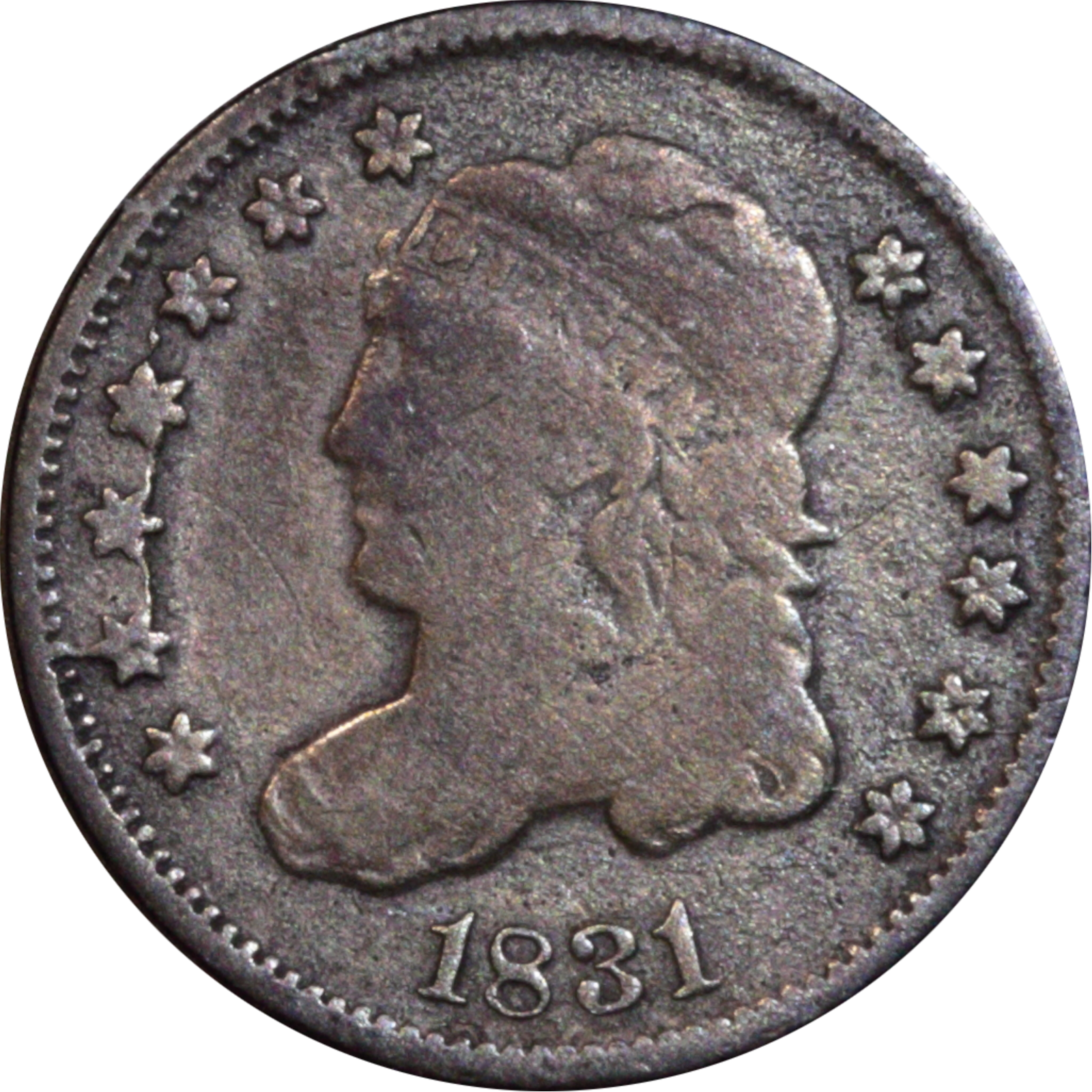 1831 LM-3 F15 Raw Late Cud Obverse