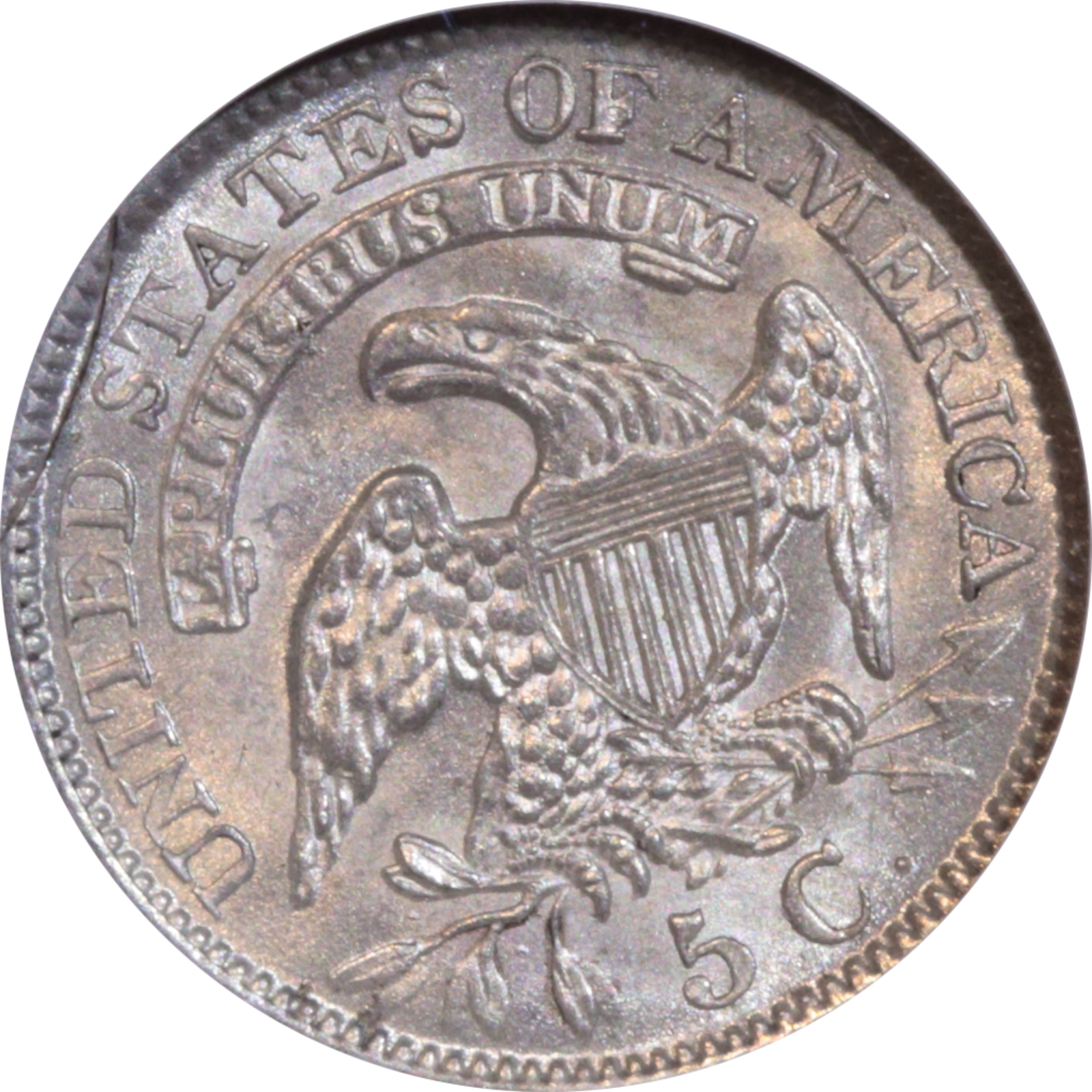 1831 LM-7 MS63 NGC Incomplete Planchet Clip Reverse
