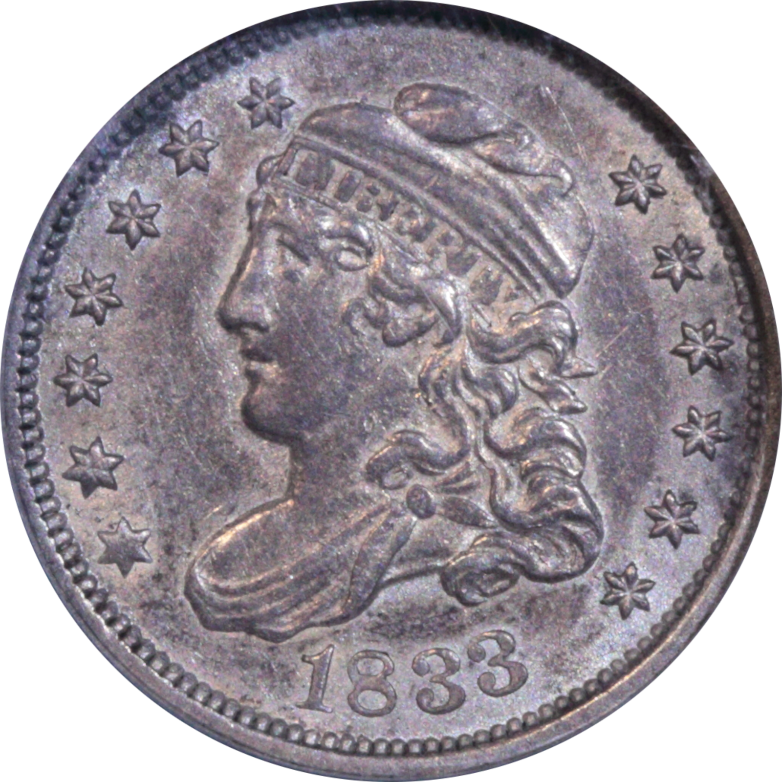 1833 LM-1 AU50 Details NGC MDS Cud Obverse