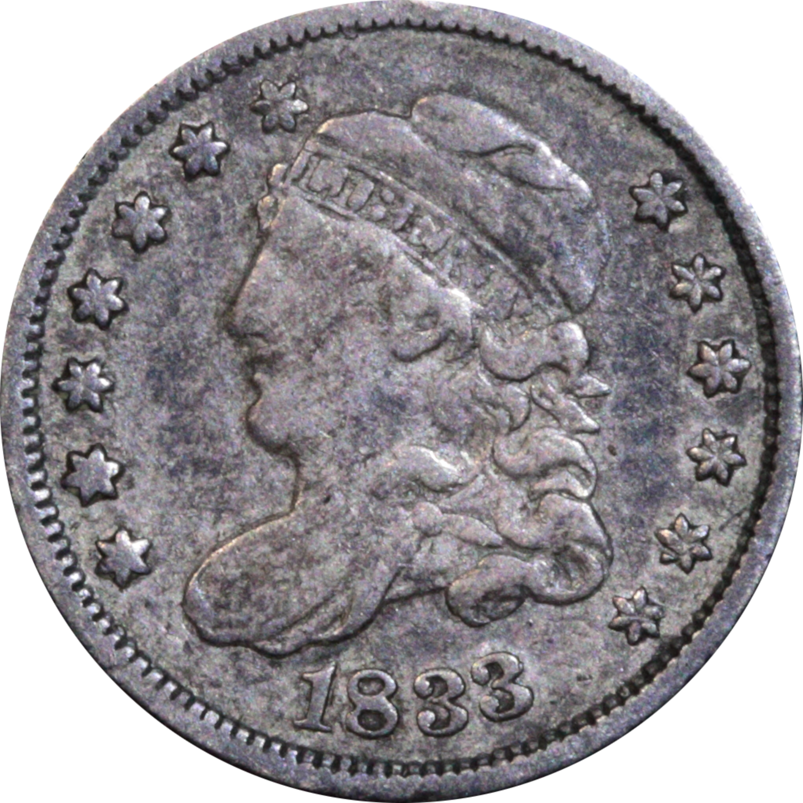 1833 LM-1 VF25 Raw LDS Cud Obverse