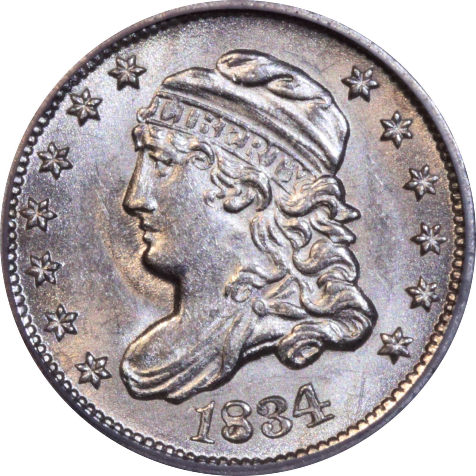 1834 LM-1 MS62 ICG Cud Obverse