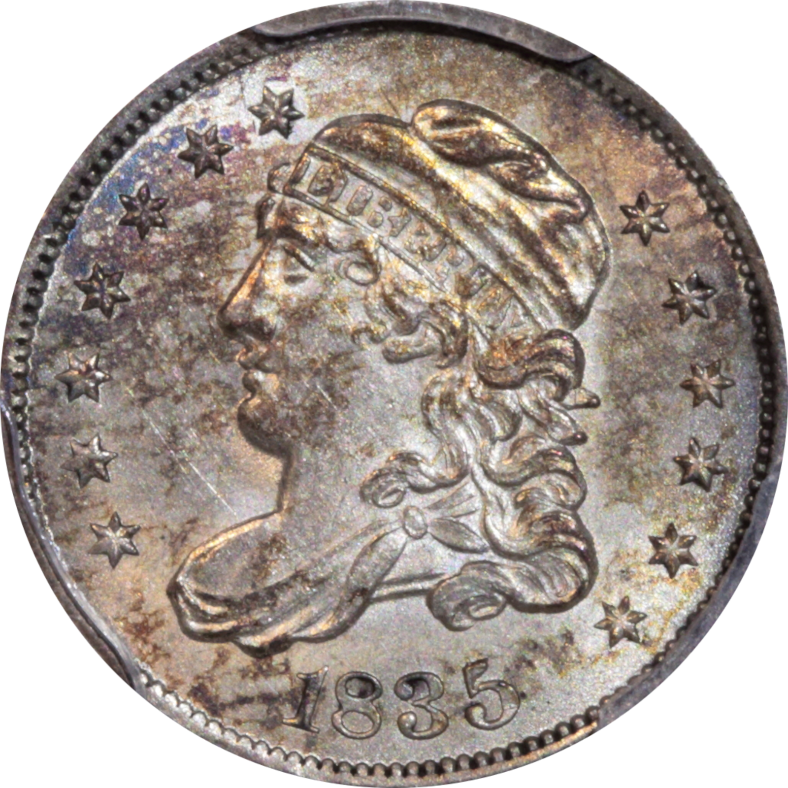 1835 LM-1 MS62 PCGS Cud Obverse