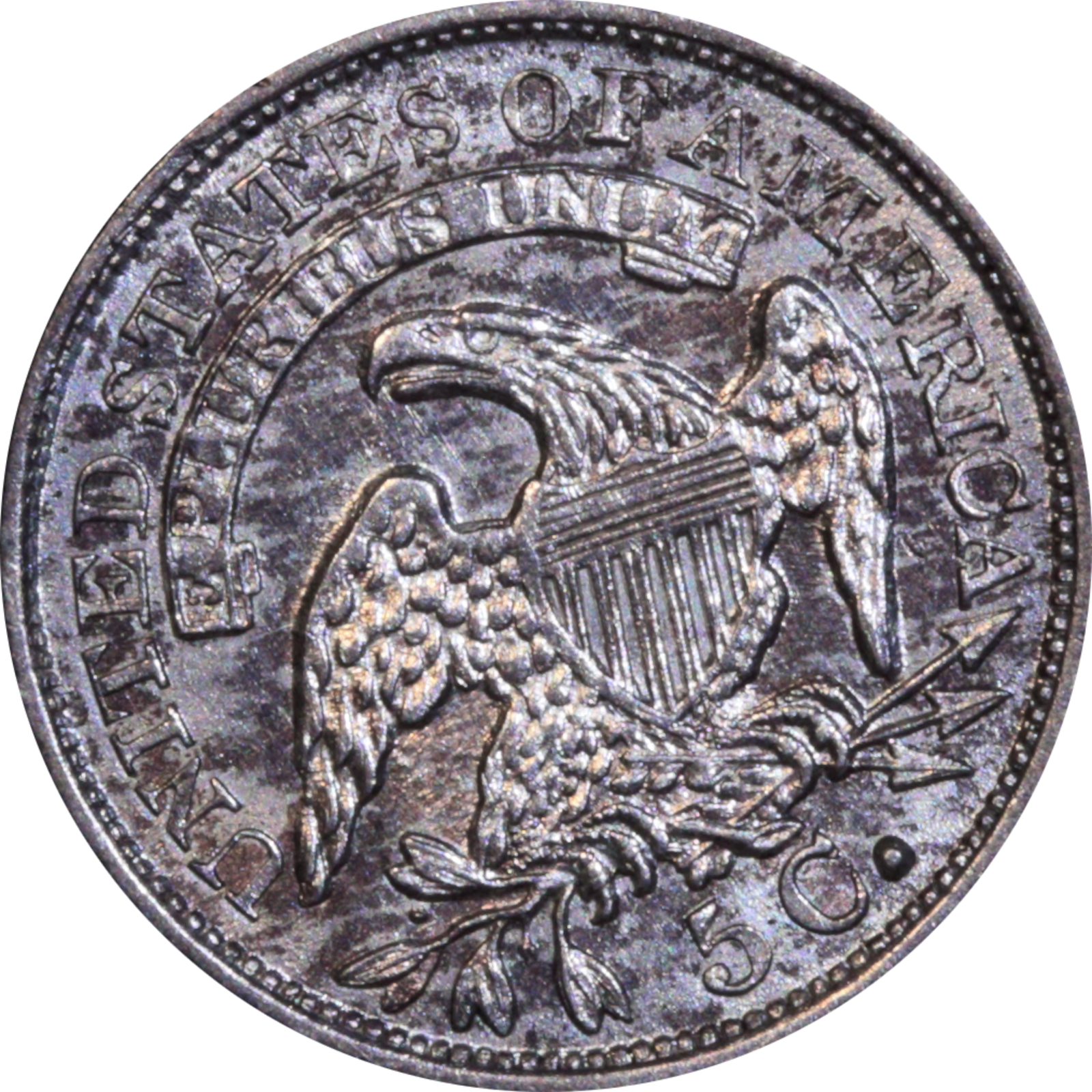 1835 LM-3 AU55 Raw S Unfilled Reverse