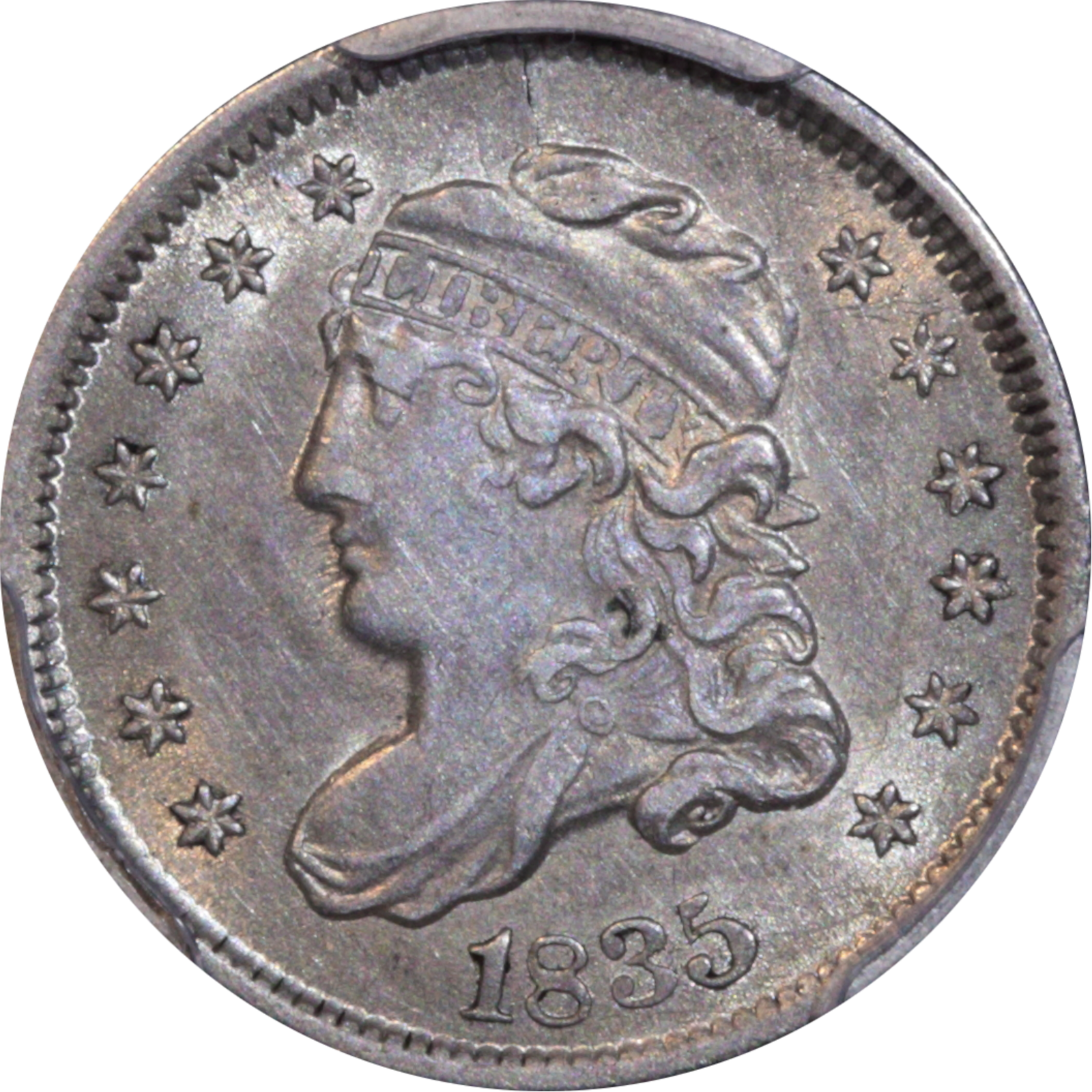 1835 LM-5.2 AU55 PCGS Cud Obverse