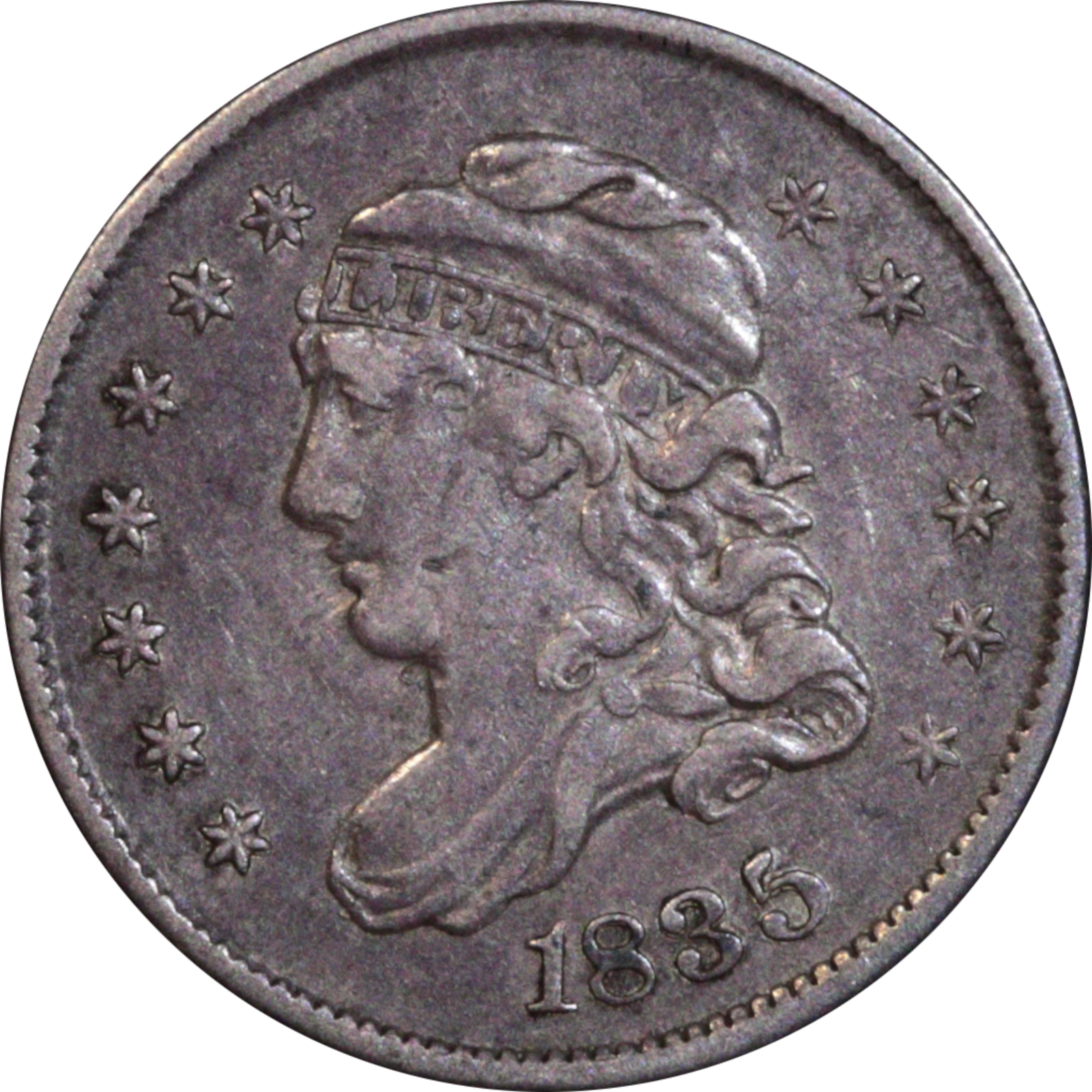 1835 LM-7 XF40 Raw Double Struck Obverse