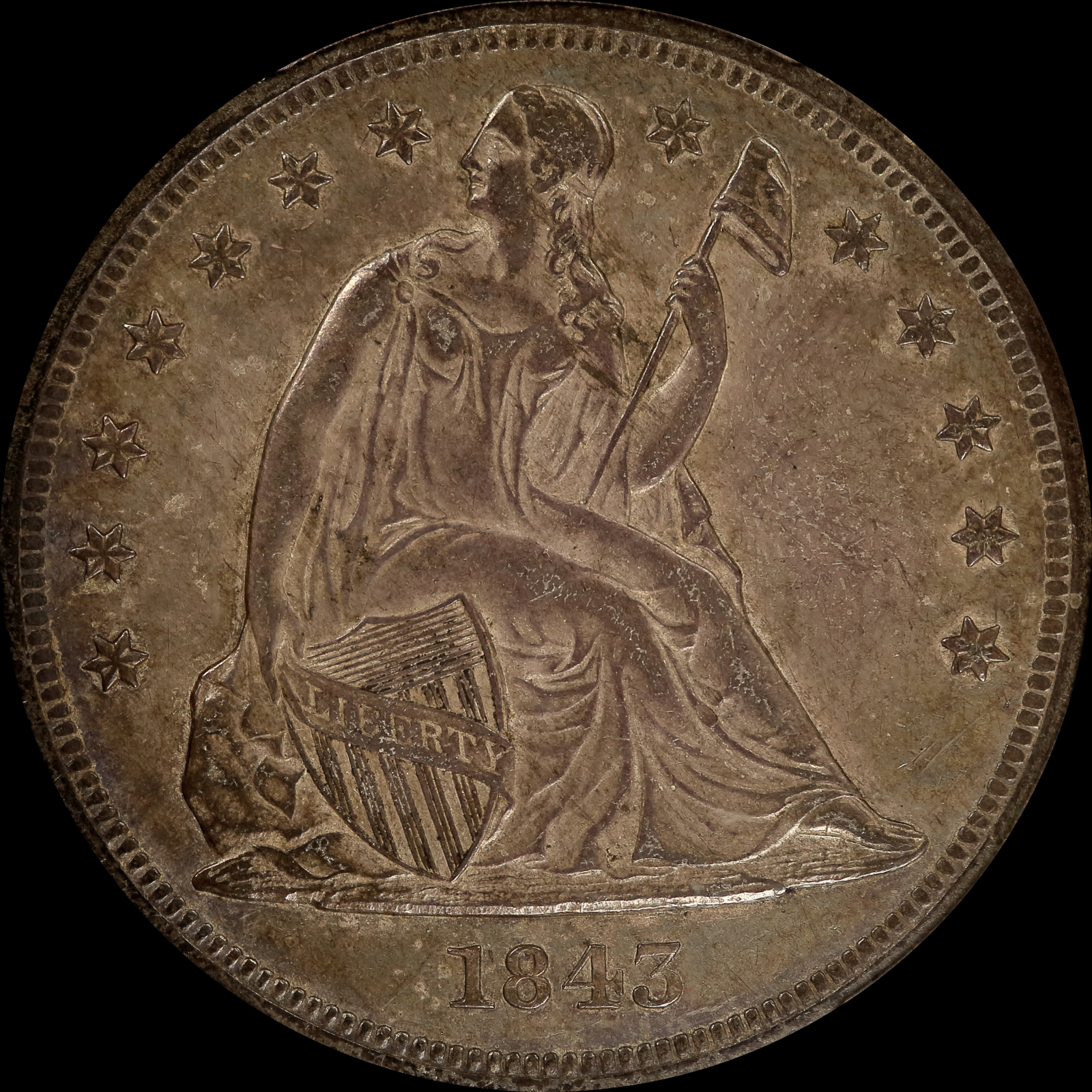 1843 AU55 Obverse