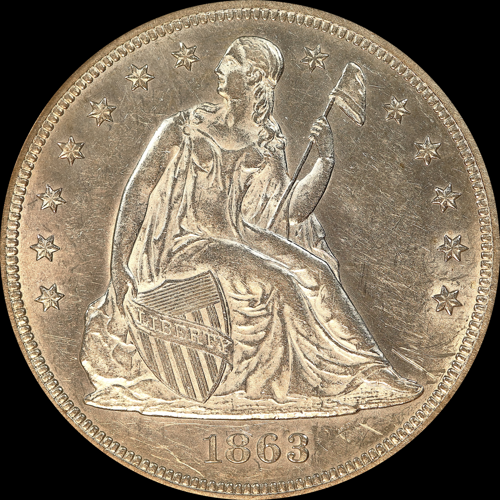1863 AU58 Obverse