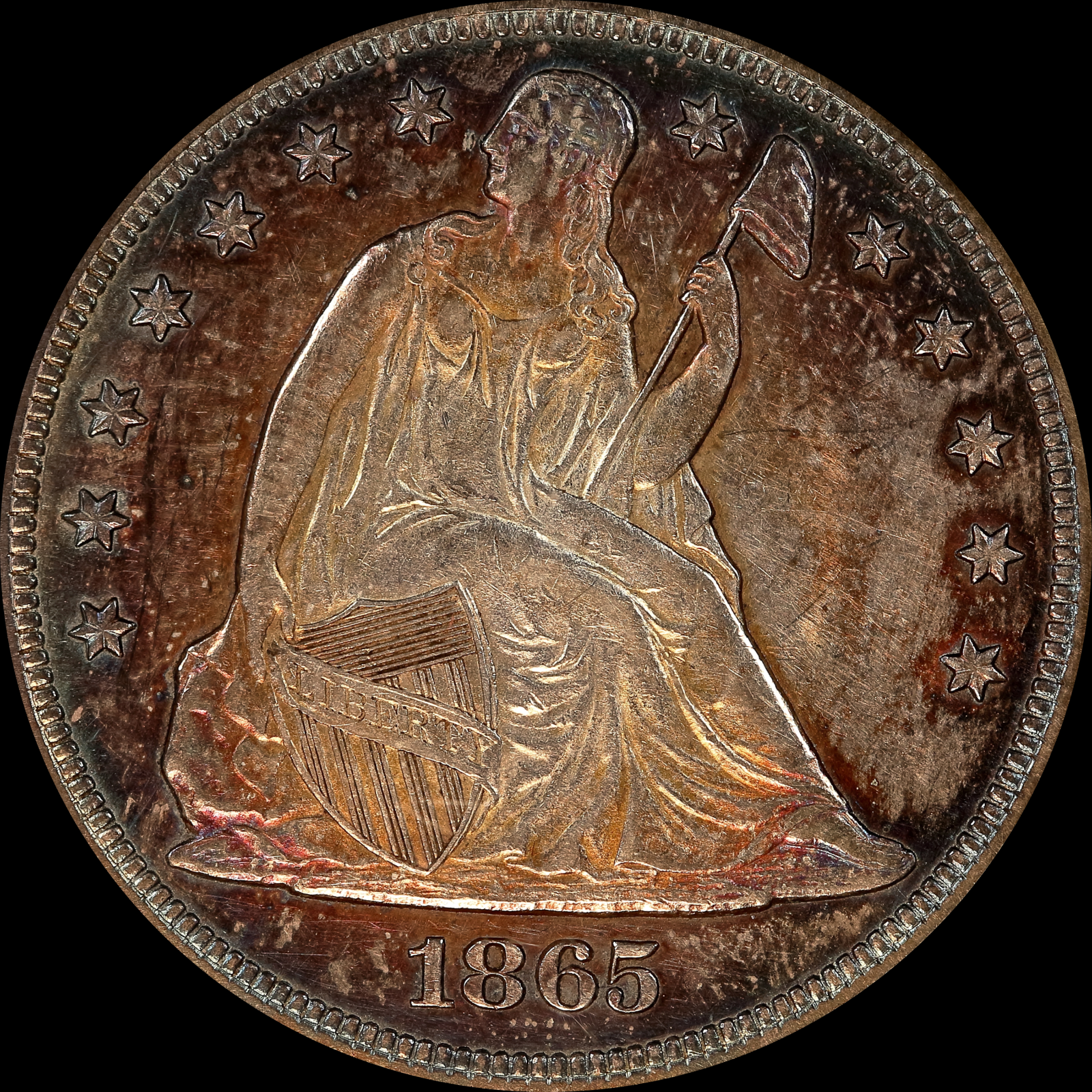 1865 AU55 Obverse