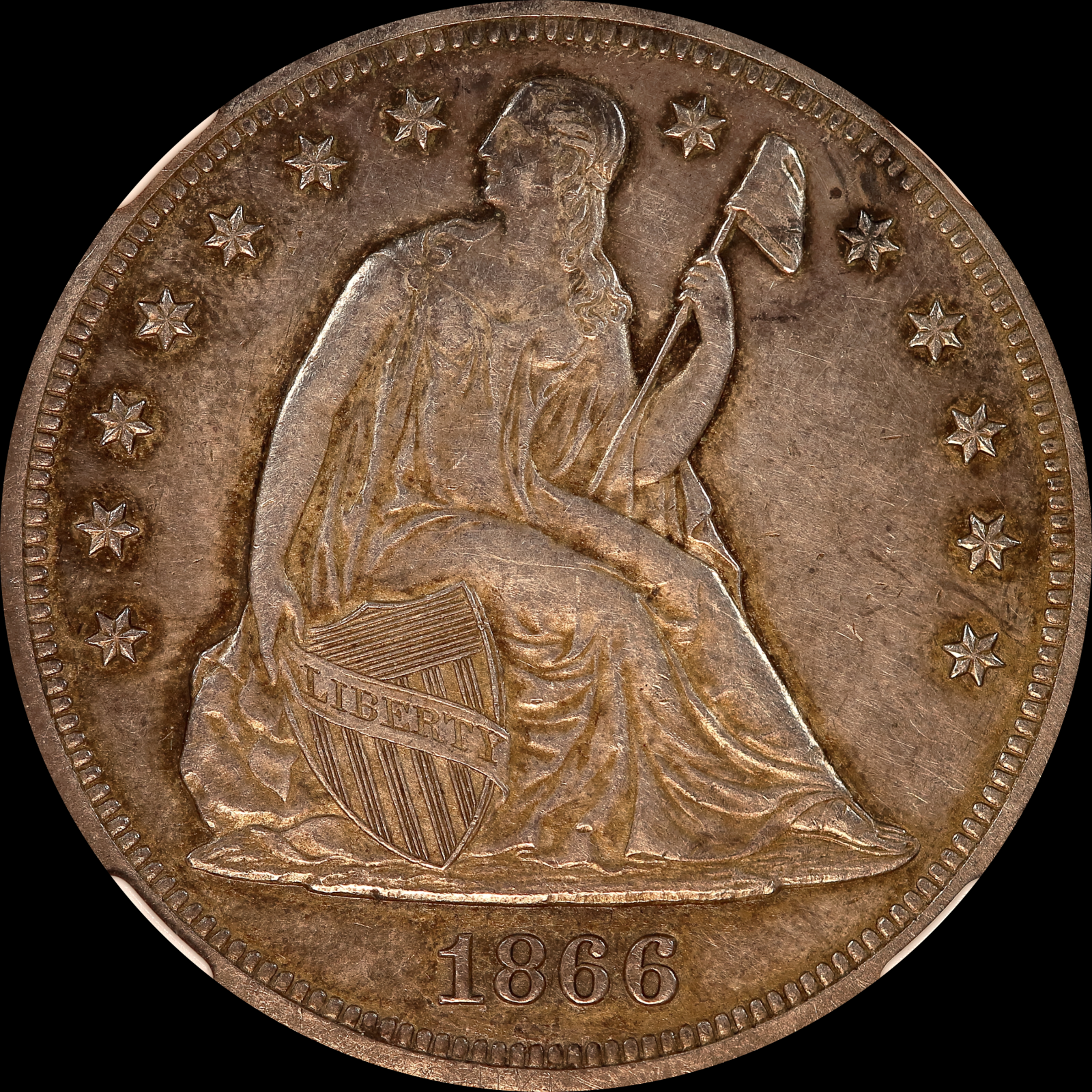 1866 AU58 Obverse