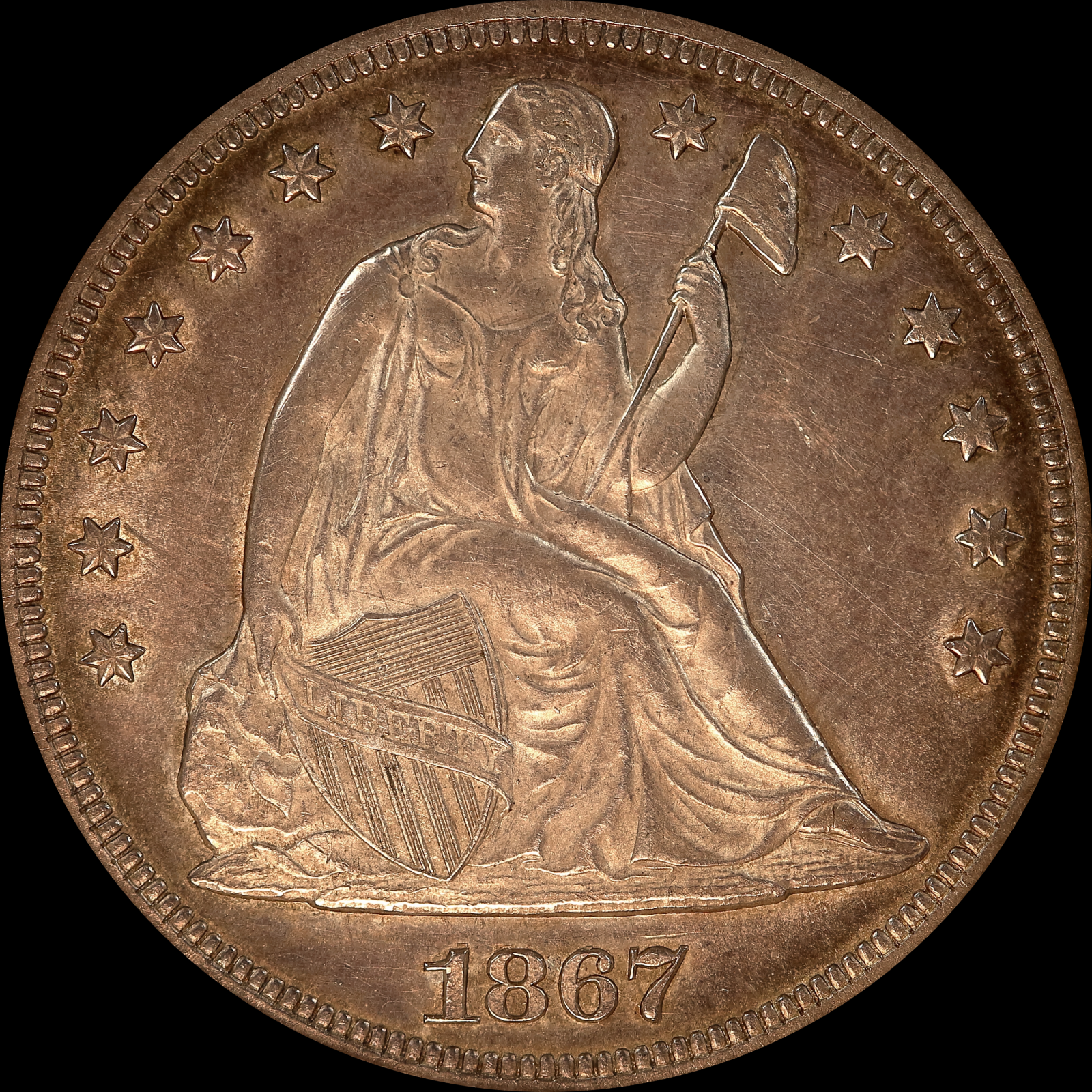 1867 AU58 Obverse