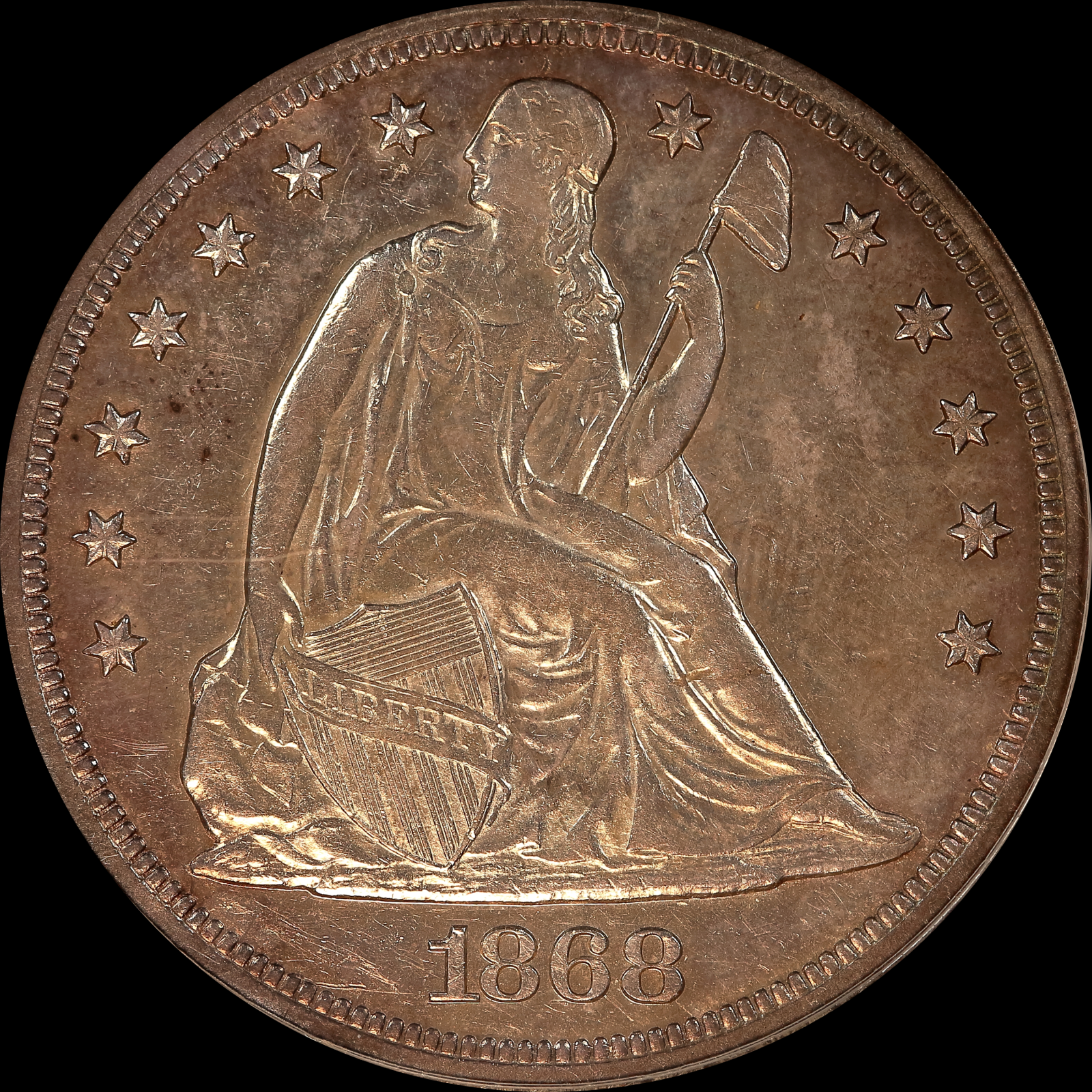 1868 AU58 Obverse