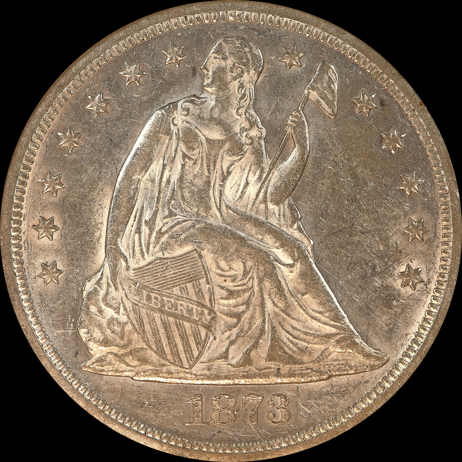 1873 AU58 Obverse